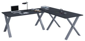 VCM Escritorio De Madera Escritorio De Esquina Liso 130x130 L Forma Izquierda O Derecha Placa De Mesa De Trabajo 50 Cm De Profundidad Mesa De Ordenador Mu