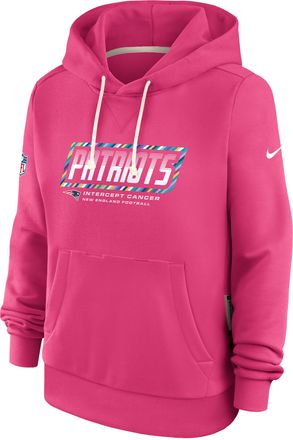 Nike New England Patriots Crucial Catch Standard Issue Nike Womens Dri-FIT NFL Pullover Hoodie in Pink | 03C368XZUL-F9R