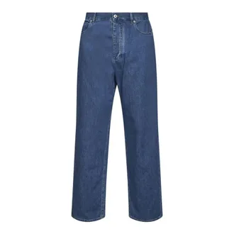 Bottega Veneta Straight Jeans, male, Blue, Size: M Wide Straight Jeans