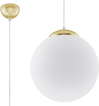 Sollux Lighting Lámpara de techo blanco, dorado acero, vidrio alt. 120 cm