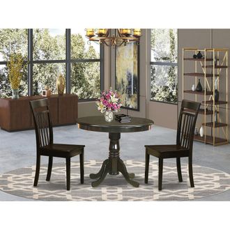 East West Furniture 3 Pc Kitchen Table set-Kitchen Table and 2 Dining Chairs