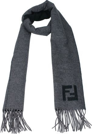 Fendi Herens Sjaal Wol Grijs/Groen