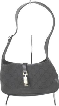 Gucci Pre-owned Shoulder Bags, female, Black, Size: ONE SIZE Pre-owned Vintage Canvas Shoulder Bag