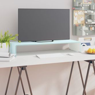 Berkfield Home TV Stand/Monitor Riser Glass Green 80x30x13 cm | Size: 80 x 30 x 13 cm