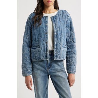 Rails Ency Quilted Denim Jacket in Mid Blue at Nordstrom Rack, Size Xx-Small