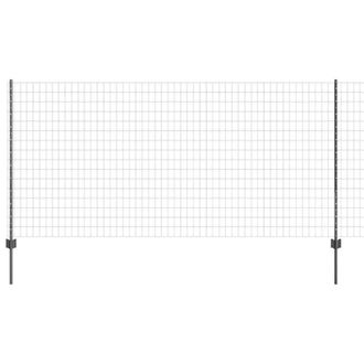 Berkfield Home Euro Fence with 22 U Posts Grey 1, 2x25 m Steel