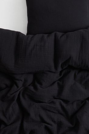 H&M Musselin-Bettwäsche für Einzelbett - Schwarz