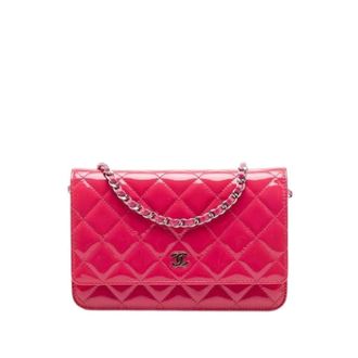 Chanel Pre-owned Wallet on Chain - Dames - Pre-owned - Roze - Maat: ONE Size Zijde