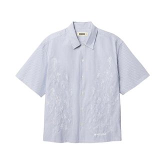 Woodbird Short Sleeve Shirts, male, Blue, Size: L Overhemd korte mouw 2616-704