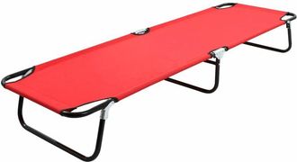 vidaXL Tumbona Plegable Acero Roja Vidaxl