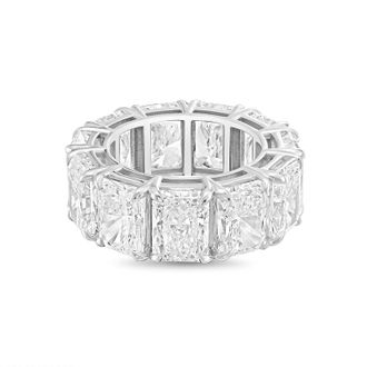 Diana M. Jewels 14kt white gold 15.00cts radiant lab grown diamond eternity band