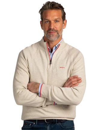 N-Z-A- NEW ZEALAND AUCKLAND New Zealand half zip trui beige