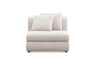 Castlery Fable Armless Sofa Customized, Performance Linen Weave, Light Grey, Spill Resistant, Ultra Deep Seats for Castlery