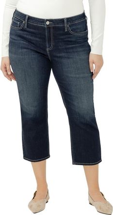 Silver Jeans Co Elyse Curvy Mid Rise Capri Jeans in Bay St. Louis at Nordstrom, Size 16W