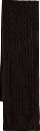 GANT Wool Cable Knit Scarf - unisex - Wintersjaals - Bruin - ONE Size - Wol - Accessoires