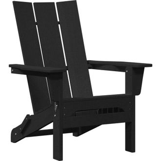 vidaXL Silla Adirondack Plegable Negro 74.5 X 80.5 X 90cm Pl&aacute;stico Vidaxl