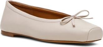 Steve Madden Eleve Square Toe Flat in Bone Leather at Nordstrom, Size 8.5
