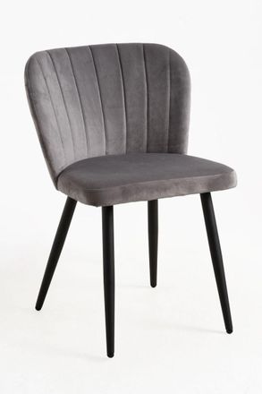Regalos Miguel Sillas Comedor - Silla Luk Terciopelo - Gris Oscuro