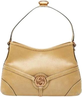 Gucci Pre-owned Shoulder Bags, female, Beige, Size: ONE SIZE Pre-owned Leather Shoulder Bag