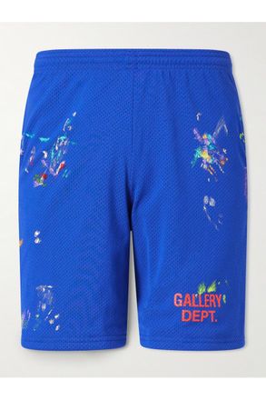 Gallery Dept. Studio Gym Straight-Leg Paint-Splattered Mesh Shorts