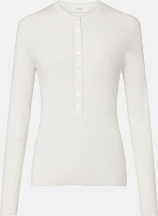 Lisa Yang Airi ribbed-knit cotton and cashmere Henley shirt