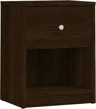 Dmora Mesita De Noche, Un Caj&oacute;n, Apertura Deslizante, Cierre Deslizante, 37.9x30.1x48.4h Cm Nogal Marr&oacute;n