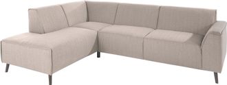 Domo Collection Ecksofa »Amora, inklusive komfortablem Federkern für mehr Sitzkomfort, L-Form« mit Ottomane, elegant und zeitlos, bequem, Komfortsitzhöhe 47cm
