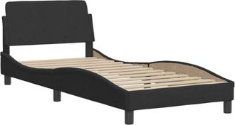 vidaXL Cama con cabecero sin colchón terciopelo negro 80x200 cm Vidaxl