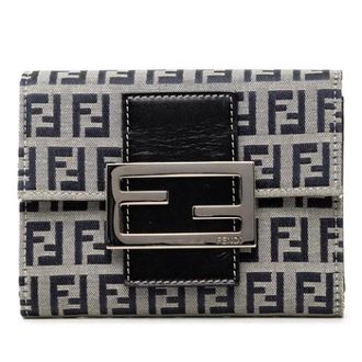 Fendi Pre-owned Canvas Portemonnee - Dames - Pre-owned - Grijs - Maat: ONE Size
