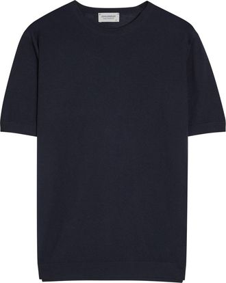 John Smedley Park Fine-knit Cotton T-shirt - Navy - Xxl