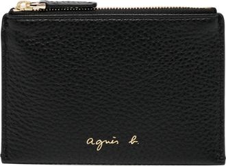 agnès b. logo-plaque leather wallet - women - Bovine Leather - One Size - Black