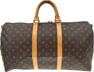 Louis Vuitton Pre-owned Weekend Bags, female, Brown, Size: ONE SIZE Pre-owned Vintage Monogram Keepall Travel Bag