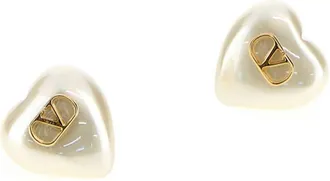 Valentino Garavani Womens White Metal Coeur Royal Earrings Orocream Exterior: Orecchini