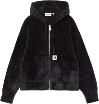 Carhartt Work in Progress Black Maine Active Brushed Knit Hooded Jacket