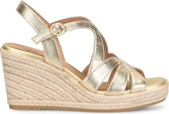 S&ouml;fft Womens Norma Wedge Sandals In Pale Gold