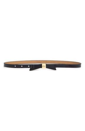 Kate Spade New York bow logo plate belt in Black /Polished Gold at Nordstrom Rack, Size X-Large