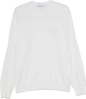 Givenchy Truien & Vesten, Heren, Beige, M, Wol, Trui met ronde hals en reli&euml;flogo