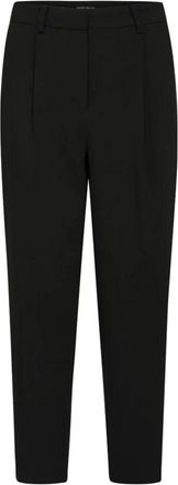 Bruuns Bazaar Zwarte High-Waisted Cropped Baggy Broek - Dames - Slim Fit Broeken - Zwart - L - Polyester - Broeken