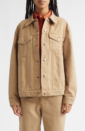 Marimekko Maridenim Murros Denim Trucker Jacket in Light Brown at Nordstrom, Size X-Large