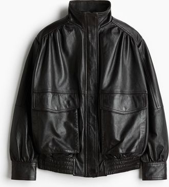 H&M Oversized Lederjacke - Brown