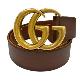 Gucci Pre-owned Vintage Leren Riem - Heren - Pre-owned - Bruin - Maat: ONE Size Leer
