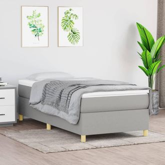 vidaXL Estructura De Cama Sin Colch&oacute;n Tela Gris Claro 90x200 Cm Vidaxl