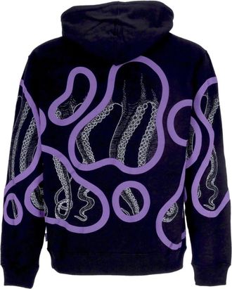 Octopus Zwarte lichtgewicht hoodie met kangoeroezak - Heren - Hoodies - Zwart - S - Katoen - Hoodies & sweatvesten