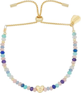 Estella Bartlett Ameli Pastel Stone Heart Bracelet in Gold at Nordstrom