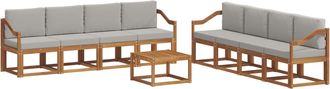 vidaXL Conjunto De Sof&aacute;s De Exterior 9 Uds. Gris Natural Y Claro Vidaxl