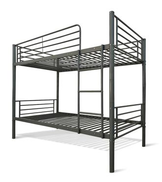 Home Heavenly Lietra met&aacute;lica con bandejas integradas en negro 161 x 97 x 200 cm