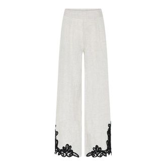 Julie Fagerholt - Heartmade Wijde broek - Dames - Broeken - Wit - Maat: XL