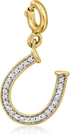 Ross-Simons Diamond Horseshoe Charm in 18kt Gold Over Sterling