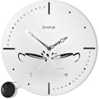 OEM Reloj De Cocina Redondo Blanco 3d Con Tazas Plateadas