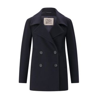 Cinzia Rocca Dames, Mantels, Blauw, Maat: M Wol